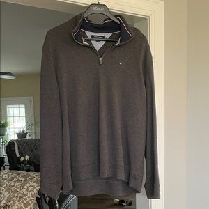 Tommy Hilfiger Men's Dark Gray Zip-Up Sweater